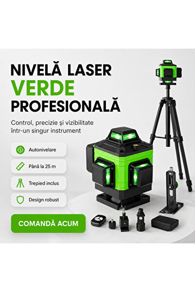 OEM LASER LEVEL 16 LINES - 4D, 2 BATTERIES AND 10 ACCESSORIES (RO-V07)