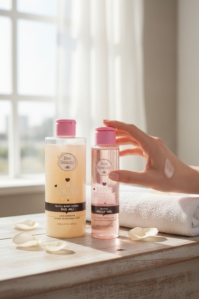 Bee Beauty Love Edition True Love Glow 2 ‘li Işıltılı Vücut Bakım Seti Duş Je...