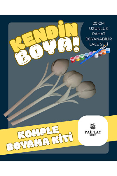 PAİPLAYSHOP Lale Boyama - Boyama Seti Ve Boyanabilir Lale Seti