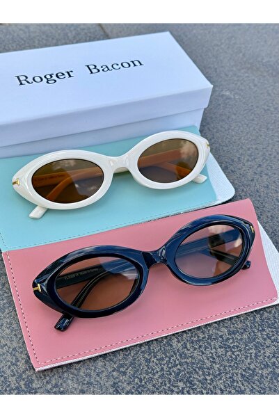 Roger Bacon Set of Two Women's Sunglasses White Brown & Black Nude