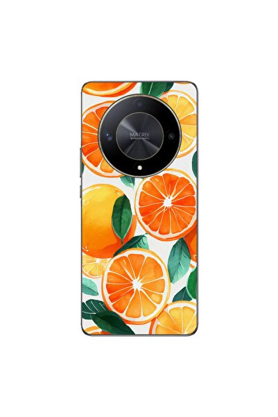 OEM Θήκη συμβατή με Honor Magic6 Lite από σιλικόνη gel TPU, σχέδιο Πορτοκάλια