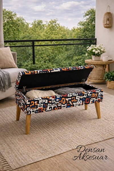 densan aksesuar Geometrik, Bohem, Retro, Otantik Sandıklı Puf, Bench
