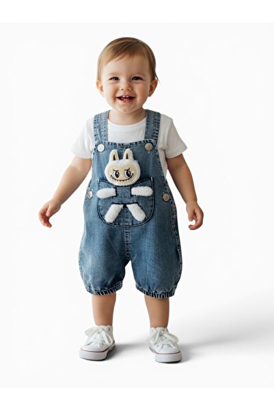 BİANCOFİGLİO Toy Detail-Oriented Denim Salopet Set