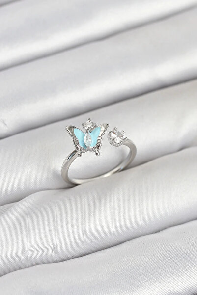 Marsilyan Nvdn- İetaks ™   Brass Silver Color Butterfly Model Women's Ring Ie...