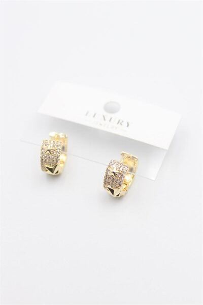 atastore2017 Jewelled Hoop Earrings - Gold