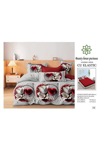 Pucioasa Lenjerie de pat finet 6 piese cu elastic 180×200