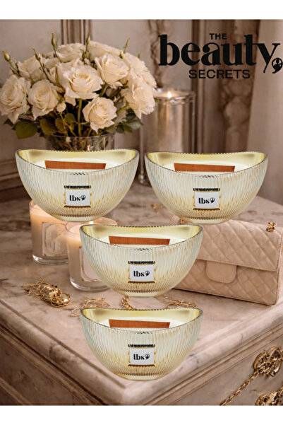The Beauty Secrets 4 Pieces Luxury Scented Candle Champagne Vanilla 1000grams