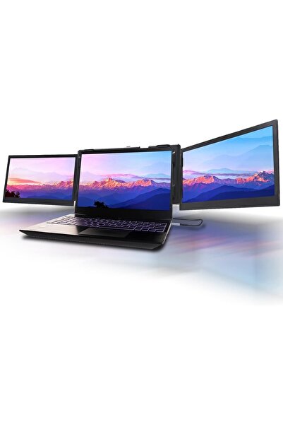 KEFEYA Monitor portabil triplu pentru laptop P2 Pro, 2 x 13.3 inch, Full HD, ...