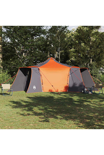 vidaxl Cort Tipi Gri si Portocalie 492 x 492 x 275 cm tafta