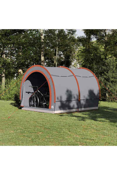 vidaxl Bicycle storage tent Grey and Orange taffeta