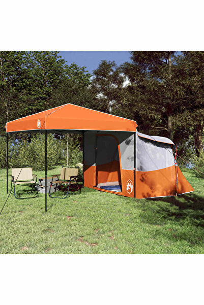 vidaxl Set Cort pentru Camping 2 pcs Portocaliu Tafeta si Material