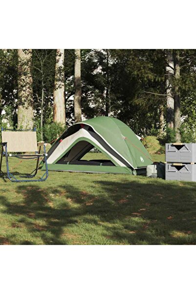 vidaxl Cort de camping pentru 1 persoana, verde, impermeabil