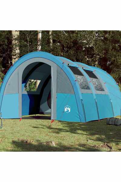 vidaxl Cort de camping tunel pentru 4 persoane, albastru, impermeabil