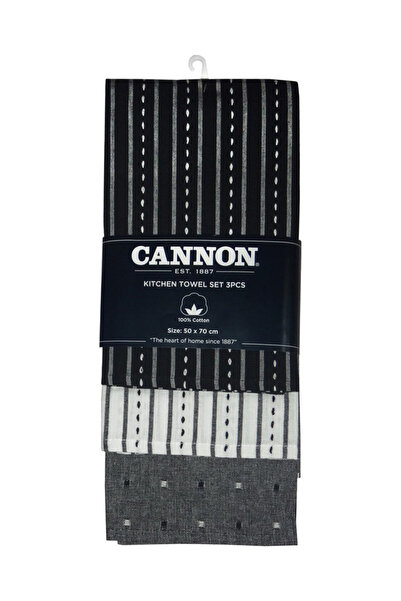 Cannon 3-Piece Kitchen Towel Set 50X70Cm Black White