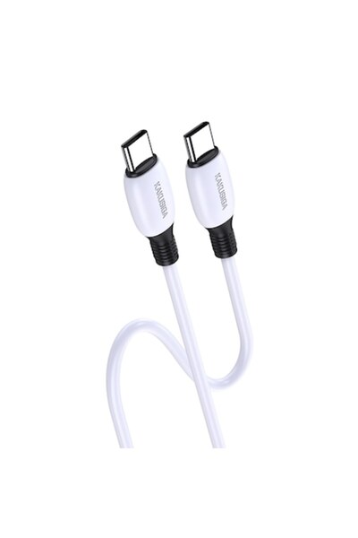 KAKUSİGA Cablu de date și încărcare Type-C la Type-C, 1 m, PD 60W, Alb