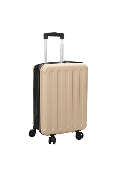 vidaxl Valiză cu blocare Șampanie 34 x 23 x 55.5 cm Plastic ABS