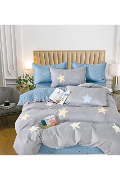 Pucioasa Bedding set Finet 6 pieces, Grey/Blue with stars-R549