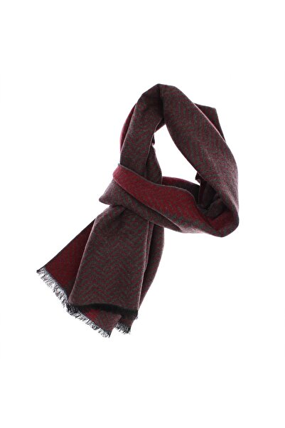ButicCochet Eșarfă bărbătească, cașmir / pashmina, 30 x 188 cm, Roșu cu gri -...