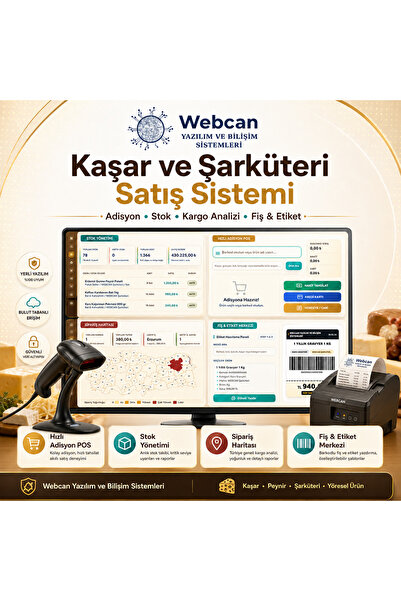Webcan yazılım ve bilişim sistemleri Fiş Yazıcı ve Barkod Okuyucu Seti Kaşar ...