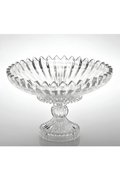 Glass In Love طبق فواكه زجاجي بقاعدة من برازيليا / طبق تقديم (28 سم)
