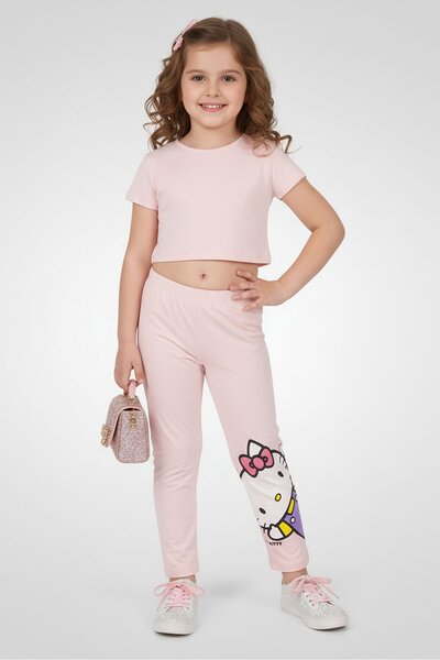 SANRIO Kids Girl Hello Kitty Pull On Leggings, Pink