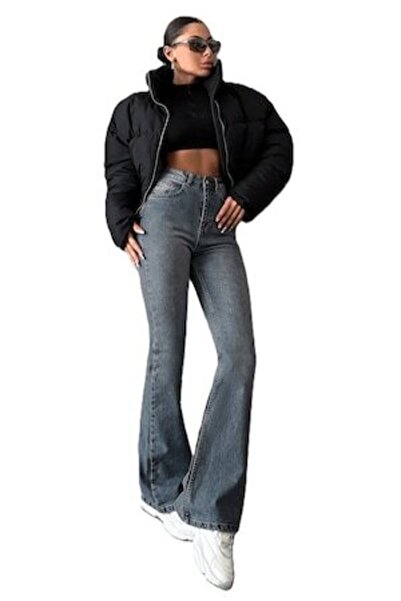 StreetWear Outlet OEM - Women's Flared Jeans, Washed Effect, With Slanted Poc...
