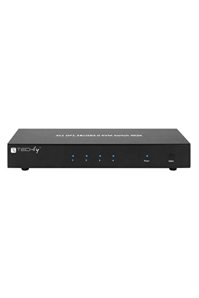Techly IDATA DP-KVM4 comutator KVM pentru montare în rack, negru