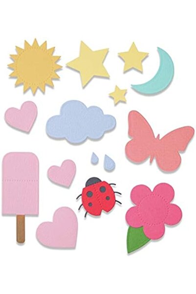 Yıldızan Tamgün Thinlits Punch Stencils 16Pk Debi Potter Basic Shapes, 665185...