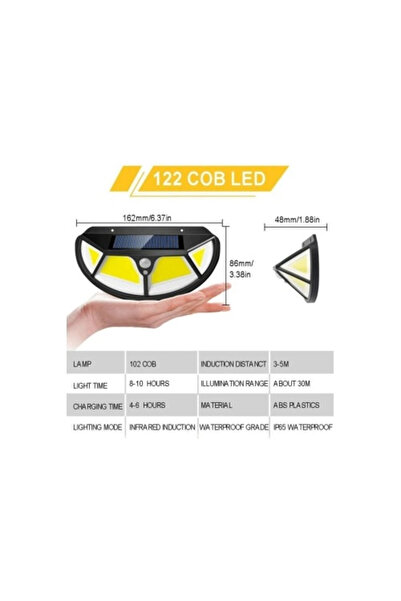 Twin Store 122 مصباح LED للحديقة بالطاقة الشمسية مع مستشعر وظيفي