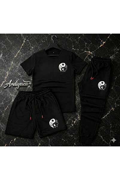 SILATU Printed Stylish 3-Piece Set (Shorts-Sweatshirt-T-Shirt)