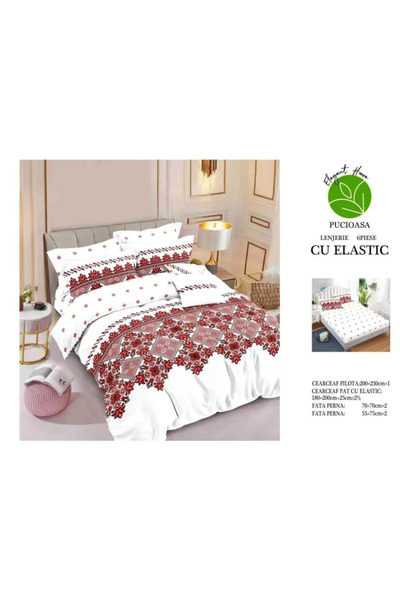 Pucioasa Lenjerie de pat Finet 6 piese cu elastic-T198