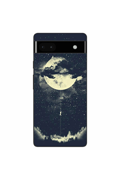 OEM Husa compatibila cu Google Pixel 6A Silicon Gel Tpu Model Moon Climbing