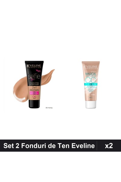 Eveline Set 2 Fonduri de Ten Eveline, CCC Magical 51 + Selfie Time 2in1 06 Ho...