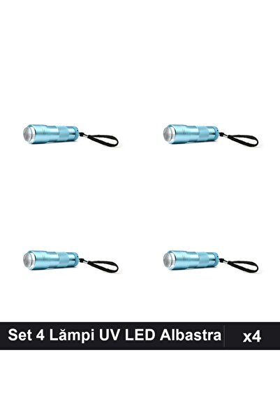 NAİLS Set 4 Lămpi UV LED Unghii 12W Lanternă Albastra, Pernă Silicon, Manichiură