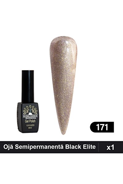 global fashion Ojă Semipermanentă Black Elite 8ml, Global Fashion, Manichiură...
