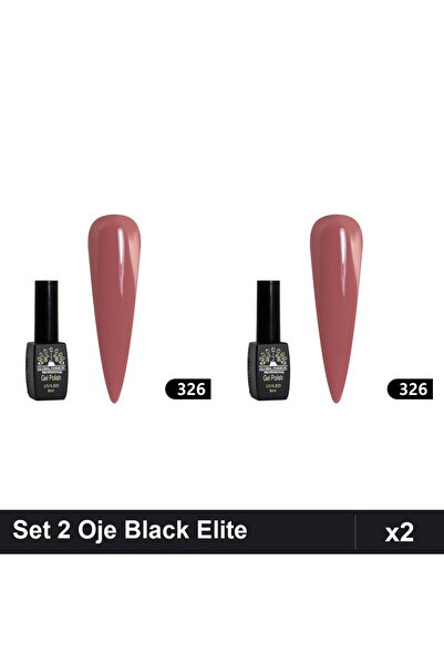 global fashion Set 2 Oje Semipermanente Black Elite 8ml, Manichiura UV/LED Pr...