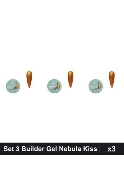 global fashion Set 3 Builder Gel Nebula Kiss Nr.05 15g, Constructie Unghii UV...