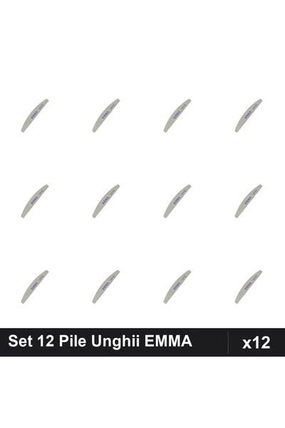 emma Set 12 Pile Unghii Granulație 120/150, Buffere Profesionale Manichiură