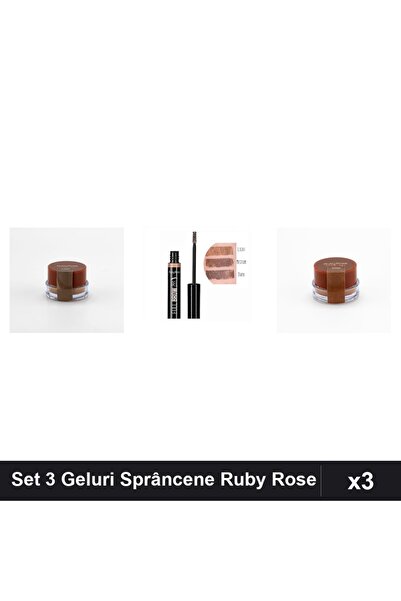 Ruby Rose Set of 3 Light & Dark Eyebrow Gels, Eyebrow Mascara, Styling Brow