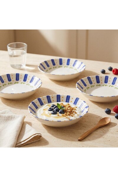 Güral Porselen Apricot 20 cm 4-Piece Pit Plate Set