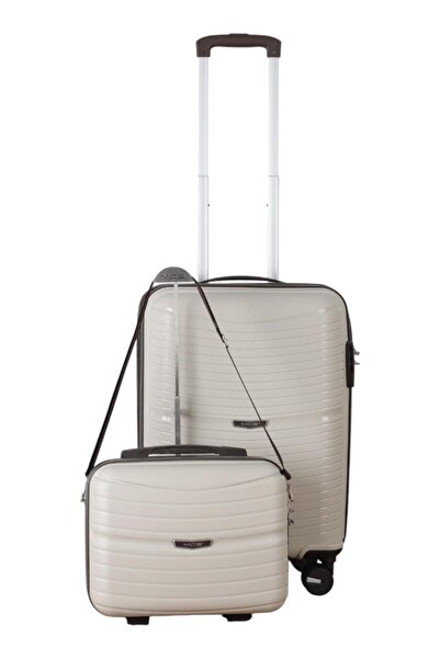 MÇS V379 AURA Y.ÜRETİM PP VALİZ 55 CM + MAKYAJ SİYAH SET
