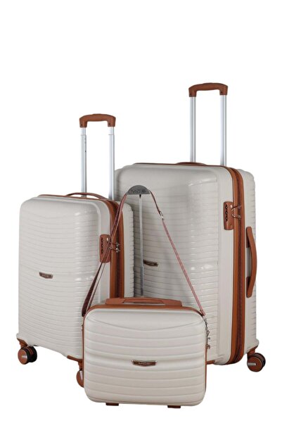 MÇS V379 AURA Y.ÜRETİM PP VALİZ 55 CM + 65 CM + MAKYAJ SİYAH SET