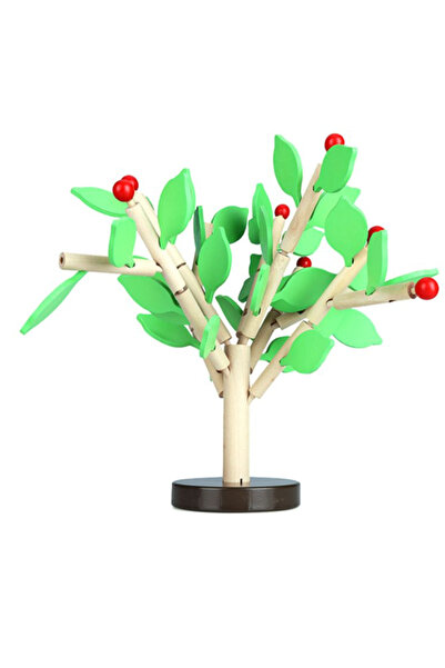 EHOME Children Montessori Wooden Toys Assembled Tree Wood Green Leaves Buildi...