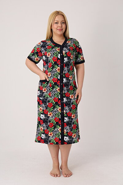 ROMEO LİFE Women's Plus Size 100% Cotton Combed Fabric Buttoned Summer Dress ...