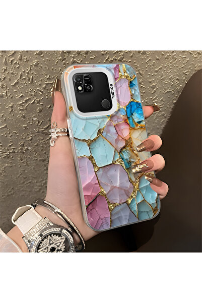 ARTISHELL Redmi 9C/10A Uyumlu Mermer Desenli Düşmeye Dayanıklı Telefon Kılıfı