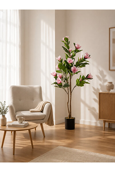 TrentonGCC Artificial Magnolia Flower Tree and Premium Decorative Indoor Plan...