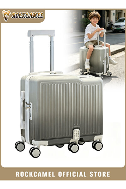 ROCKCAMEL Ride-on Kids Luggage, 3-Layer PC Carry-on Suitcase, Children Trolle...