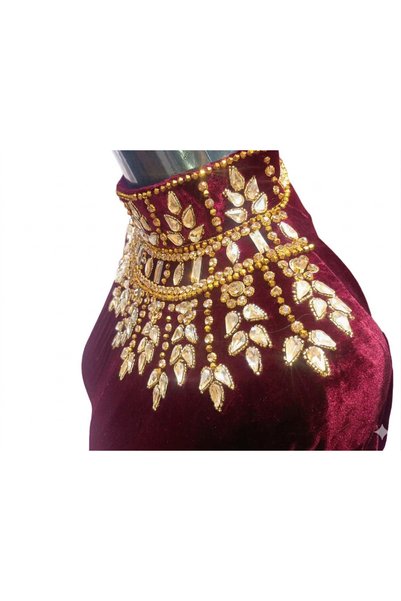 Bab almadina collection Premium Golden Bead Embroidered Velvet Abaya for Occasions