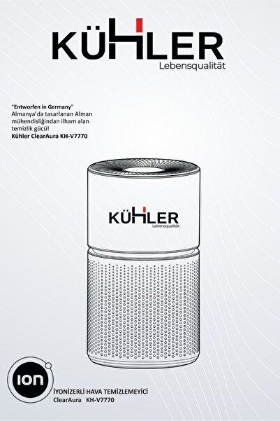 kühler Hava Temizleyici ClearAura KH-V7770 – İyonizer & 3 Aşamalı Filtre - Gri