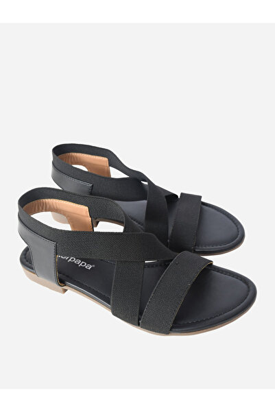Peterpapa By Styli Black Elastic Comfort Sandals